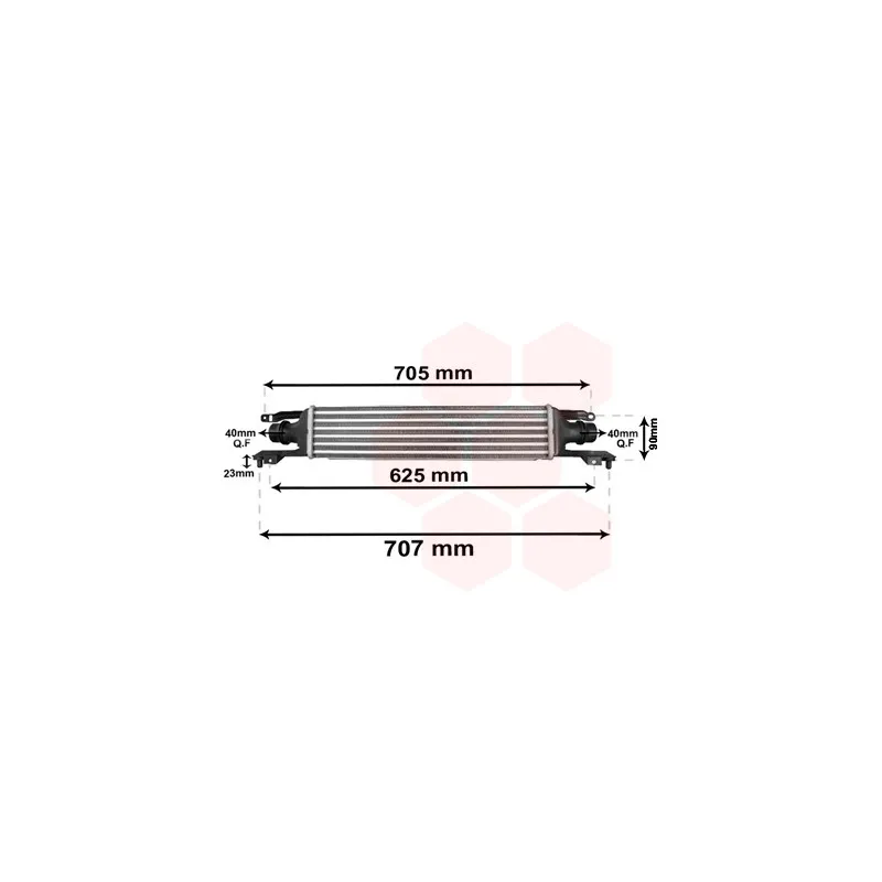 Intercooler, échangeur VAN WEZEL 37004420