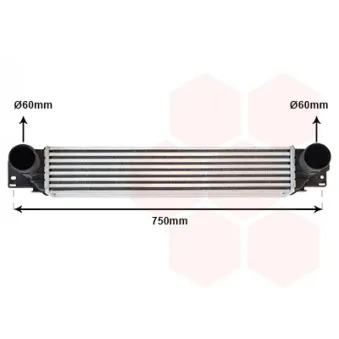 Intercooler, échangeur VAN WEZEL 37004442