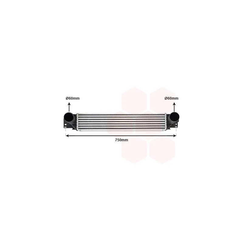 Intercooler, échangeur VAN WEZEL 37004442