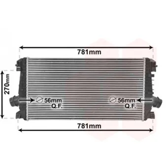 Intercooler, échangeur VAN WEZEL 37004550