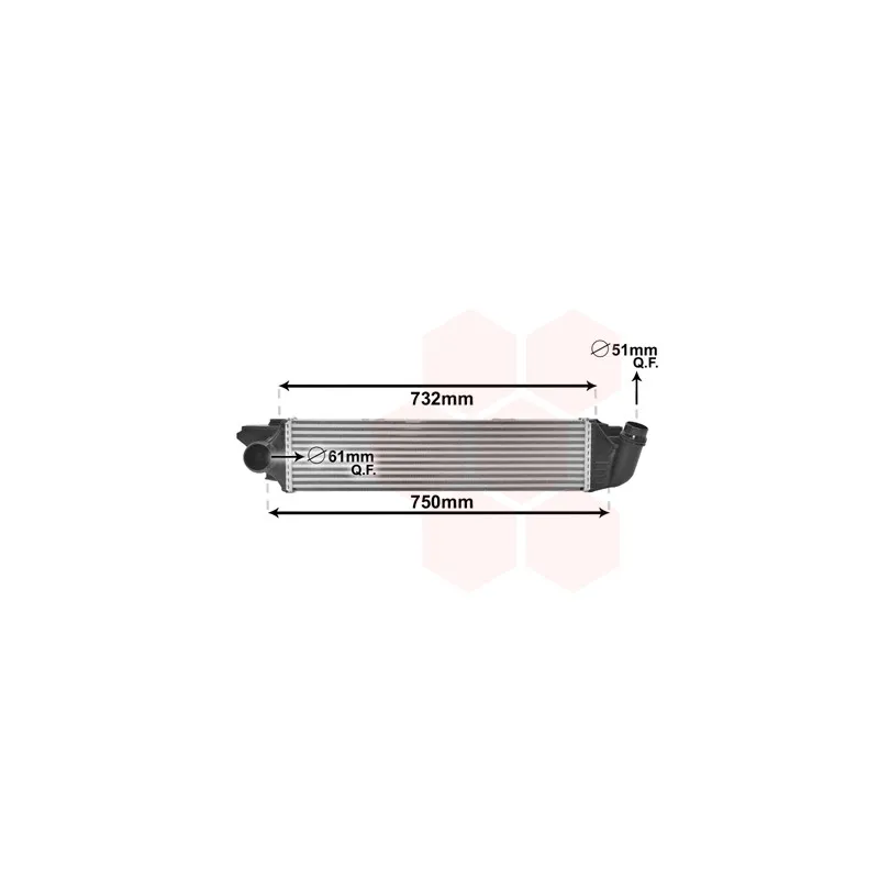 Intercooler, échangeur VAN WEZEL 37004622