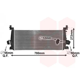 Intercooler, échangeur VAN WEZEL 37004647