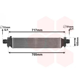 Intercooler, échangeur VAN WEZEL 37004650
