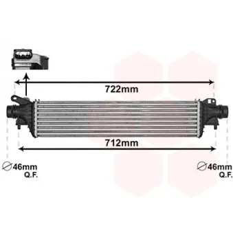 Intercooler, échangeur VAN WEZEL 37004662