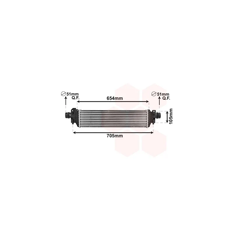 Intercooler, échangeur VAN WEZEL 37004664