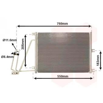 Condenseur, climatisation VAN WEZEL 37005265