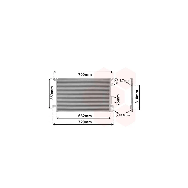 Condenseur, climatisation VAN WEZEL 37005333