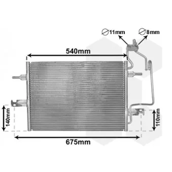 Condenseur, climatisation VAN WEZEL 37005349