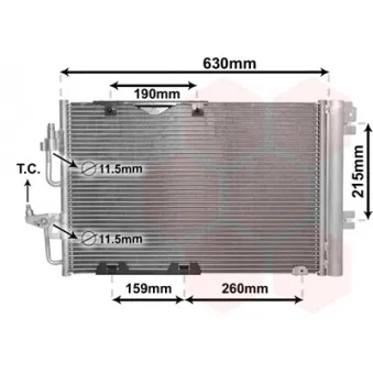 Condenseur, climatisation VAN WEZEL 37005367