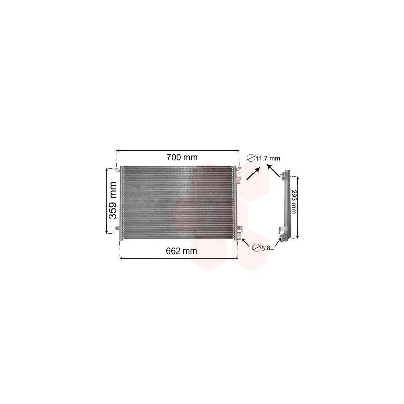 Condenseur, climatisation VAN WEZEL 37005397