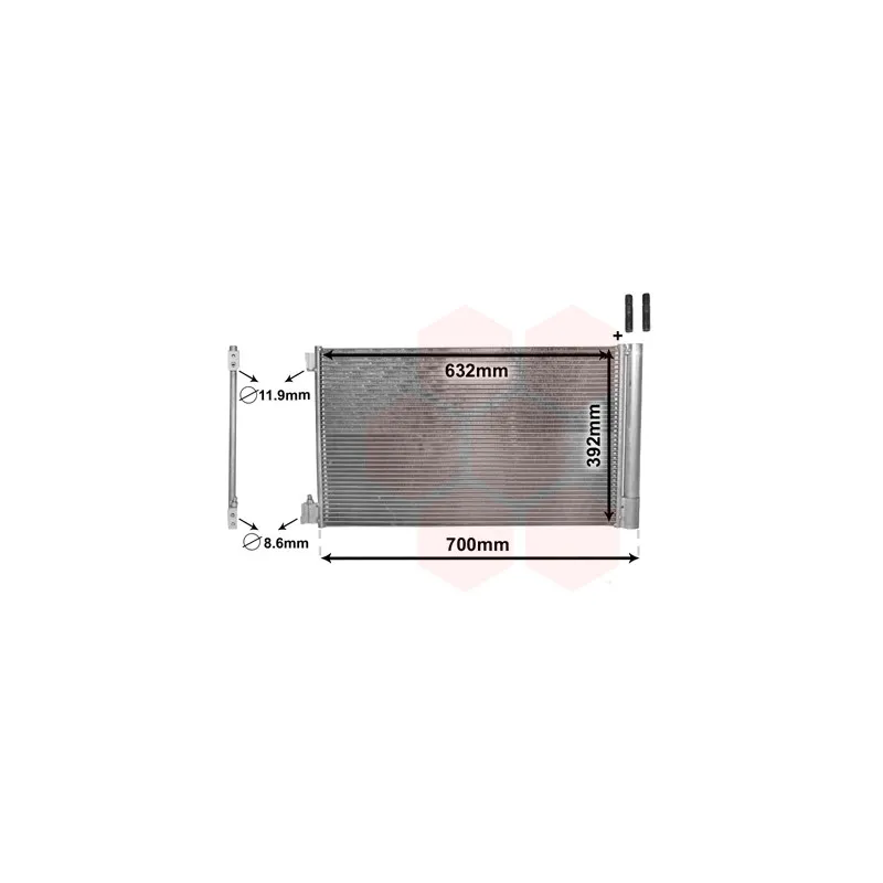 Condenseur, climatisation VAN WEZEL 37005478