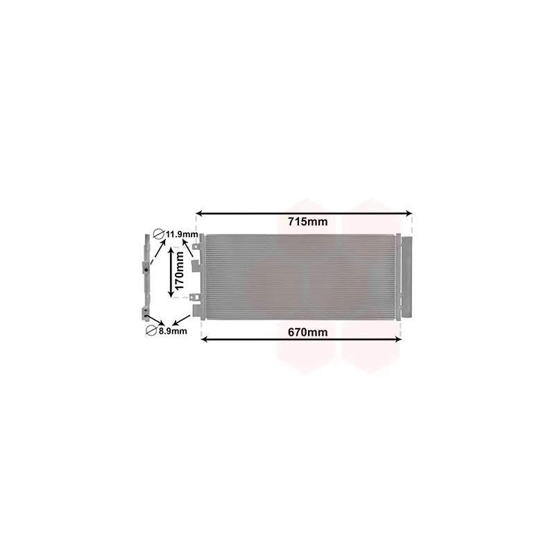 Condenseur, climatisation VAN WEZEL 37005690
