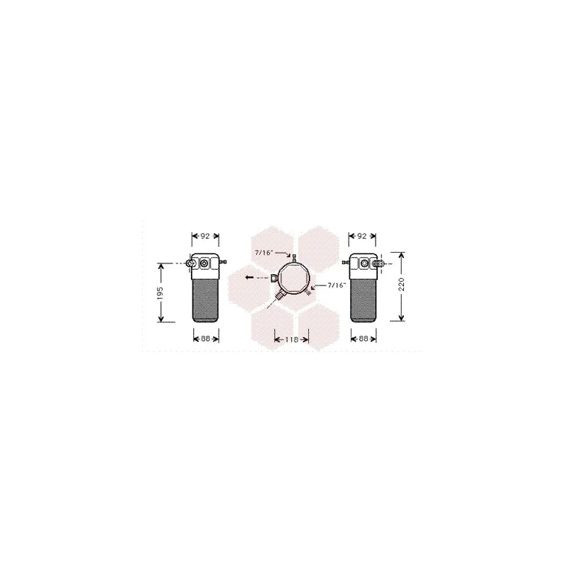 Filtre déshydratant, climatisation VAN WEZEL 3700D118