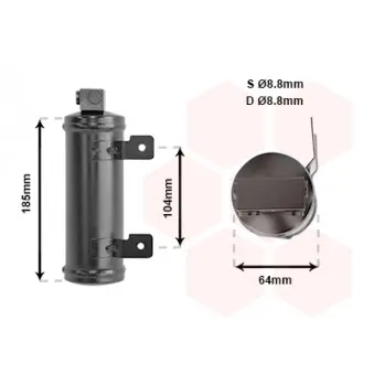 Filtre déshydratant, climatisation VAN WEZEL 3700D282