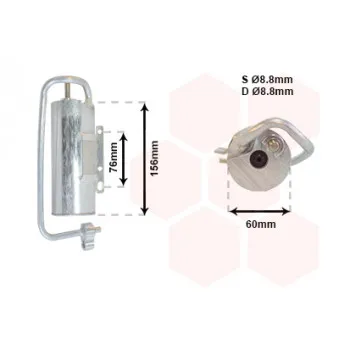 Filtre déshydratant, climatisation VAN WEZEL 3700D335