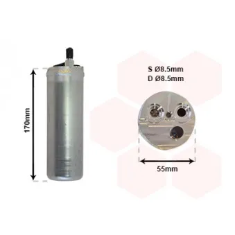 Filtre déshydratant, climatisation VAN WEZEL 3700D371