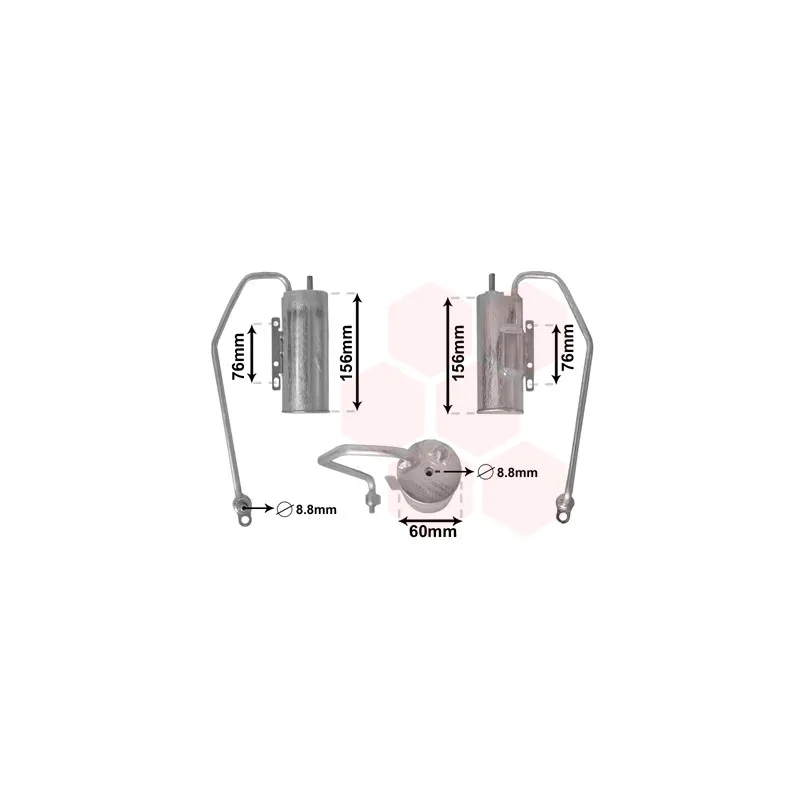 Filtre déshydratant, climatisation VAN WEZEL 3700D398