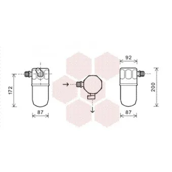 Filtre déshydratant, climatisation VAN WEZEL 3700D563