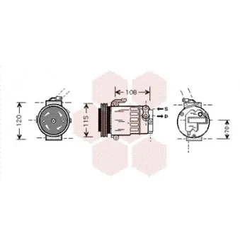 Compresseur, climatisation VAN WEZEL 3700K312