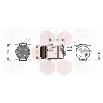 Compresseur, climatisation VAN WEZEL 3700K409