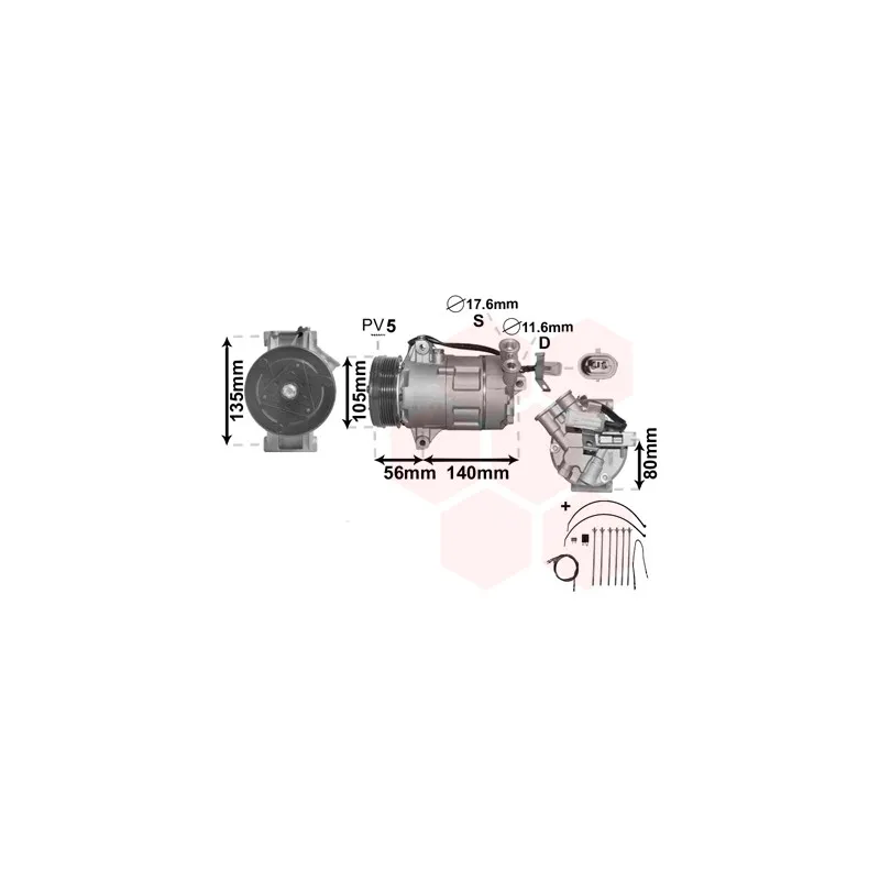 Compresseur, climatisation VAN WEZEL 3700K428