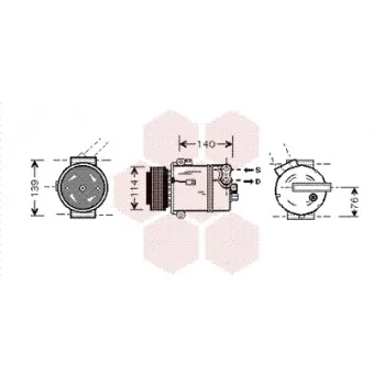 Compresseur, climatisation VAN WEZEL 3700K451