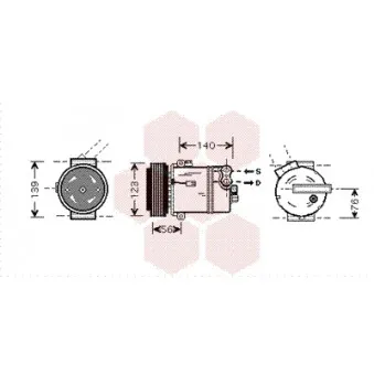 Compresseur, climatisation VAN WEZEL 3700K463