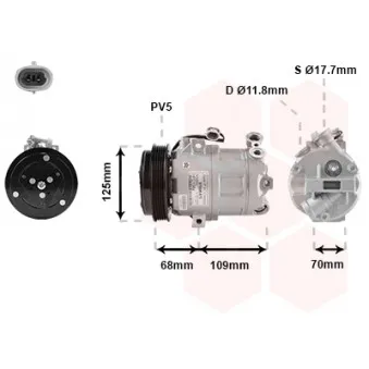 Compresseur, climatisation VAN WEZEL 3700K475