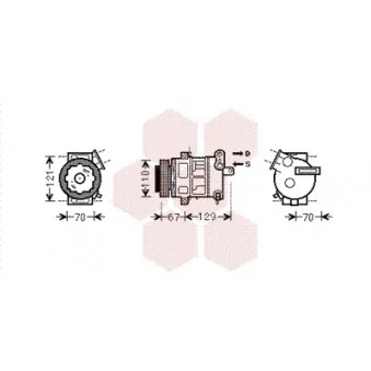 Compresseur, climatisation VAN WEZEL 3700K558