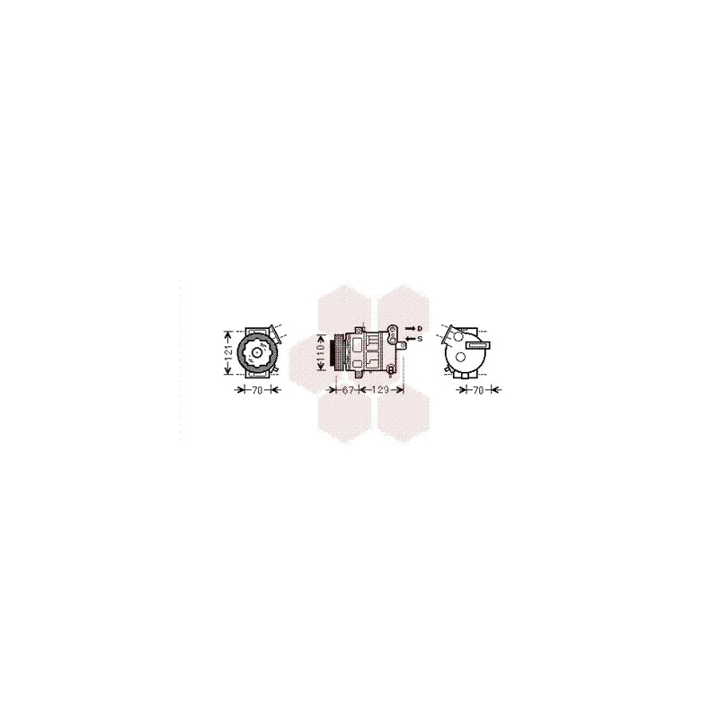 Compresseur, climatisation VAN WEZEL 3700K558