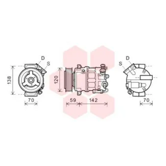 Compresseur, climatisation VAN WEZEL 3700K577