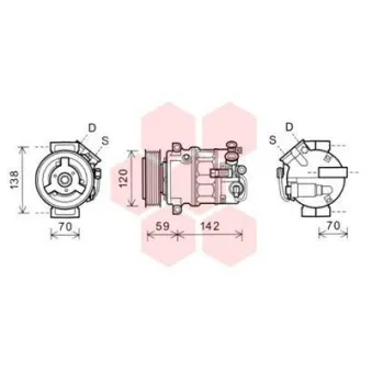 Compresseur, climatisation VAN WEZEL 3700K579