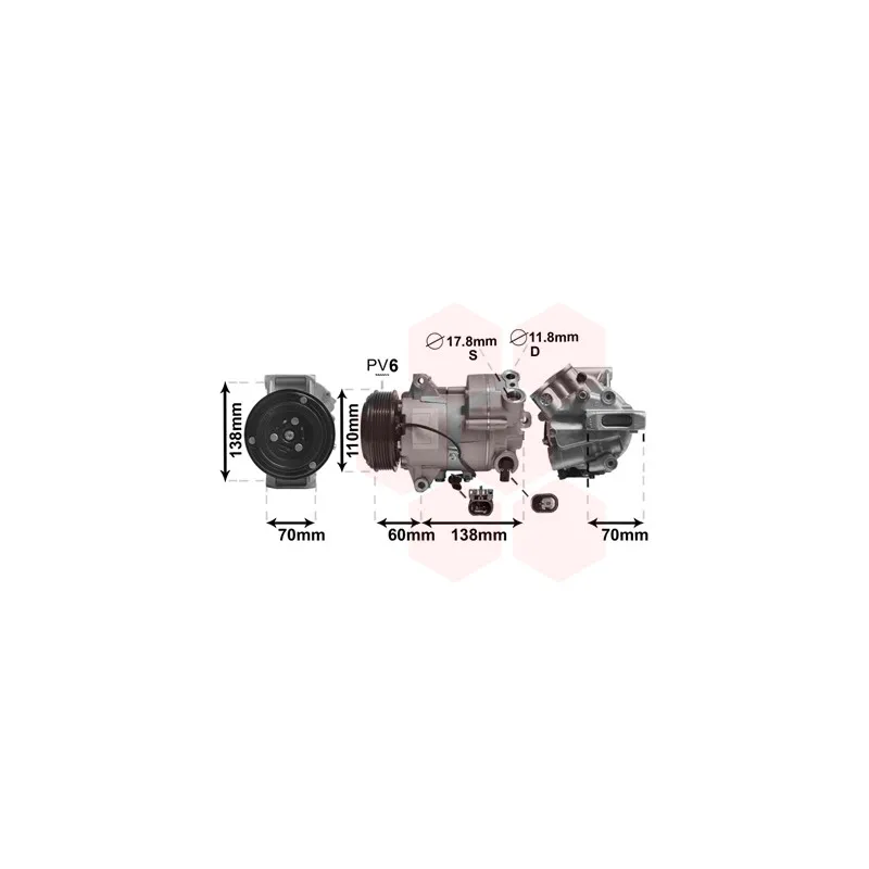 Compresseur, climatisation VAN WEZEL 3700K607