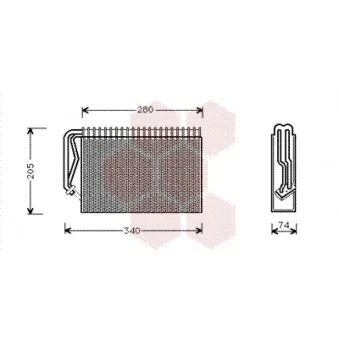 Évaporateur climatisation VAN WEZEL 3700V289