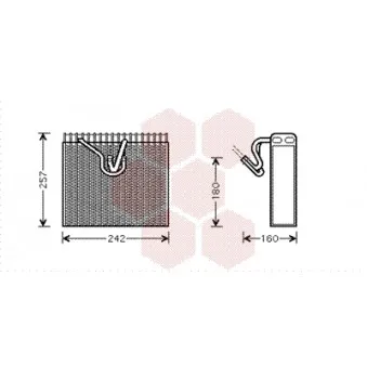 Évaporateur climatisation VAN WEZEL 3700V328