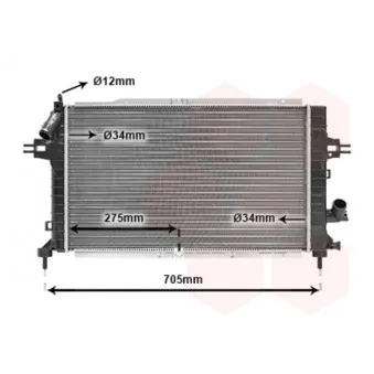 Radiateur, refroidissement du moteur VAN WEZEL 37012364