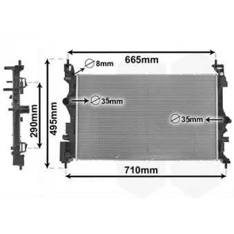 Radiateur, refroidissement du moteur VAN WEZEL 37012701