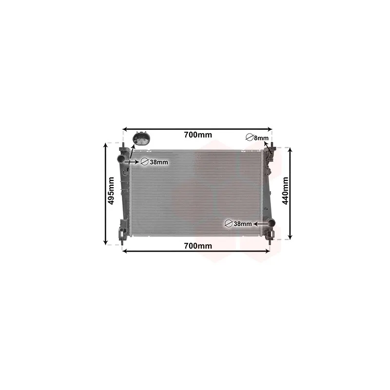 Radiateur, refroidissement du moteur VAN WEZEL 37012702