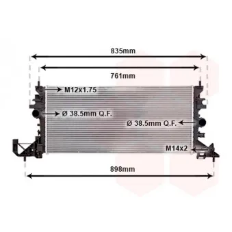 Radiateur, refroidissement du moteur VAN WEZEL 37012704