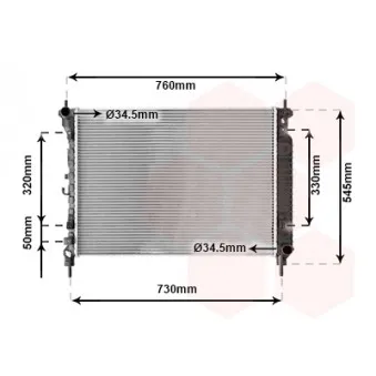 Radiateur, refroidissement du moteur VAN WEZEL 37012706