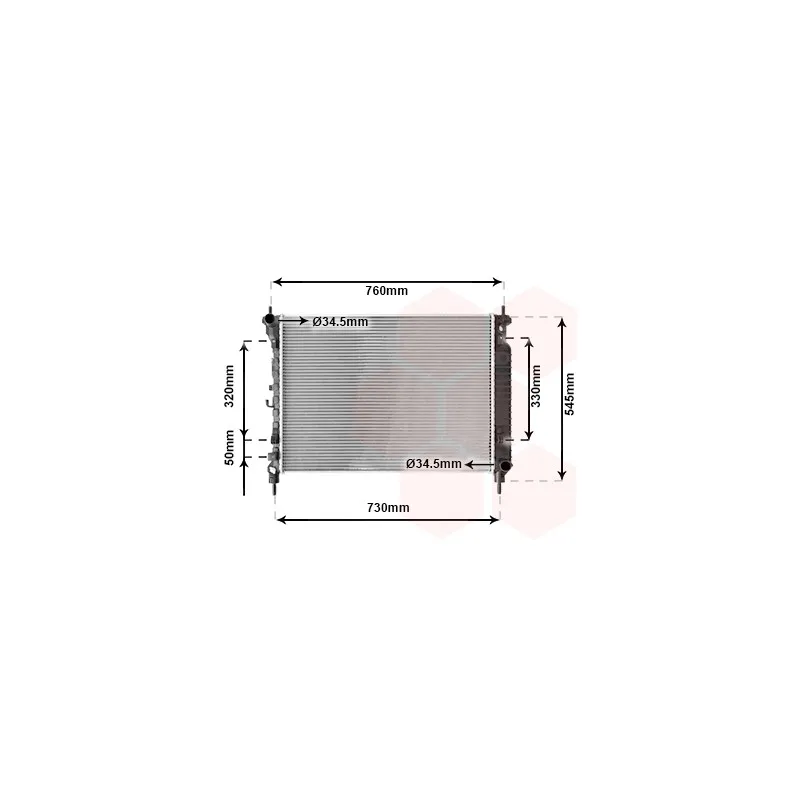 Radiateur, refroidissement du moteur VAN WEZEL 37012706
