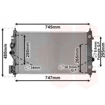 Radiateur, refroidissement du moteur VAN WEZEL 37012707