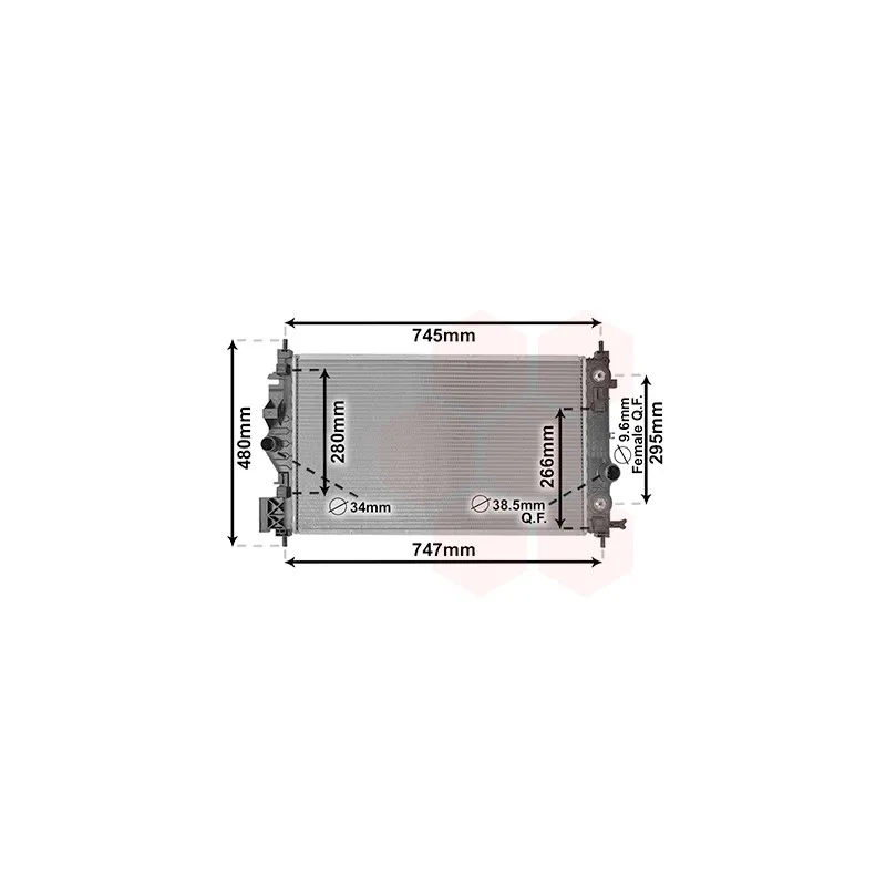 Radiateur, refroidissement du moteur VAN WEZEL 37012707