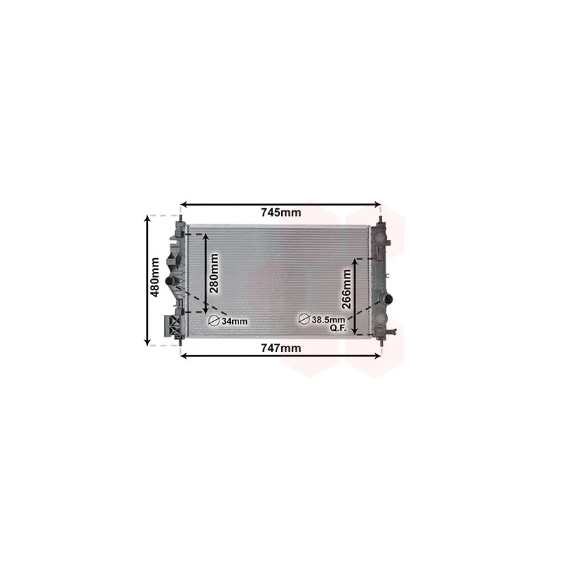 Radiateur, refroidissement du moteur VAN WEZEL 37012708