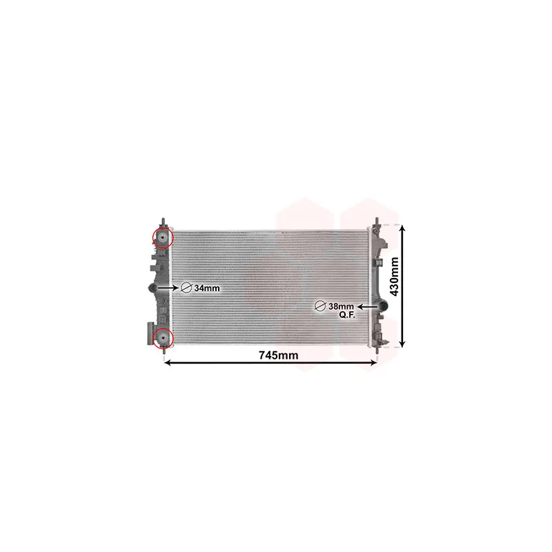 Radiateur, refroidissement du moteur VAN WEZEL 37012710