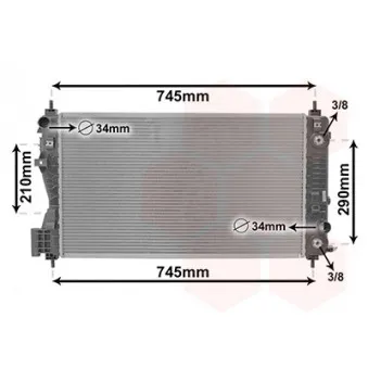 Radiateur, refroidissement du moteur VAN WEZEL 37012714