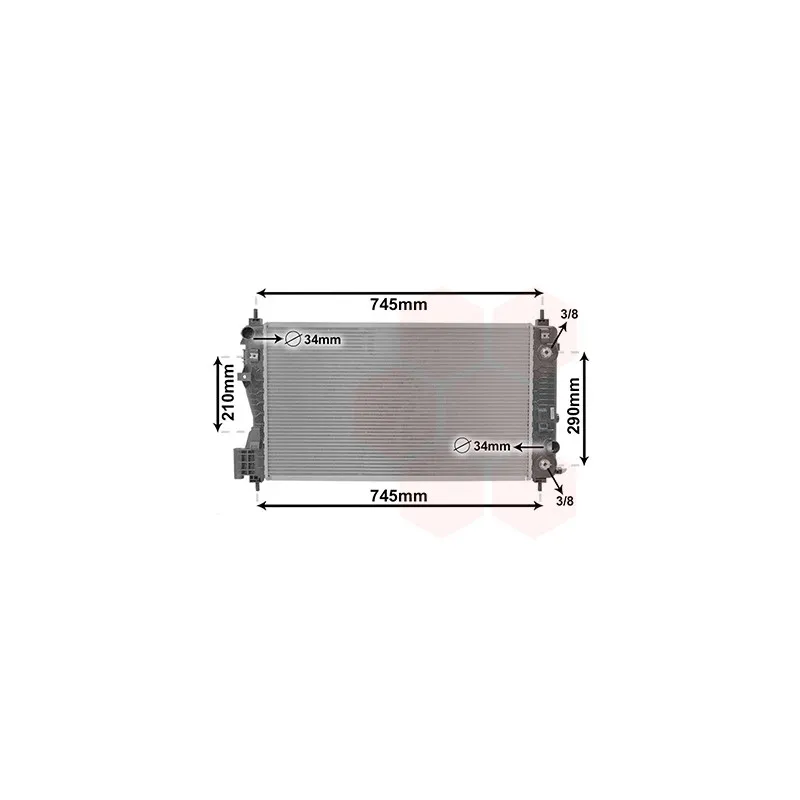 Radiateur, refroidissement du moteur VAN WEZEL 37012714