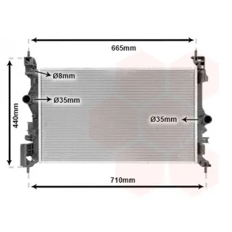 Radiateur, refroidissement du moteur VAN WEZEL 37012715