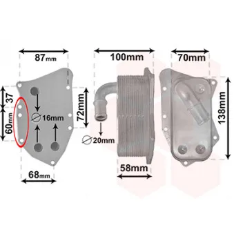 Radiateur d'huile VAN WEZEL 37013711