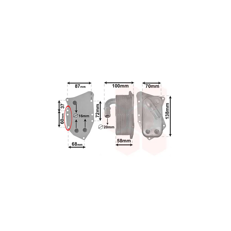 Radiateur d'huile VAN WEZEL 37013711